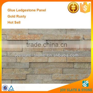 Exterior culture stone/gold rusty veneer panels/decorative stone wall