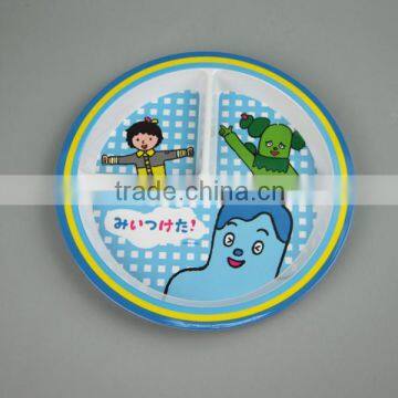 Melamine high quality 3-seperated kids plate