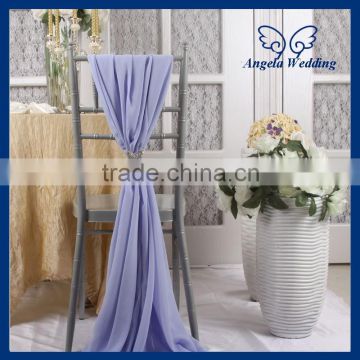 SH003E Nice Wholesale 2015 cheap fancy weddinglight purple lilac chiffon chair sash with buckle