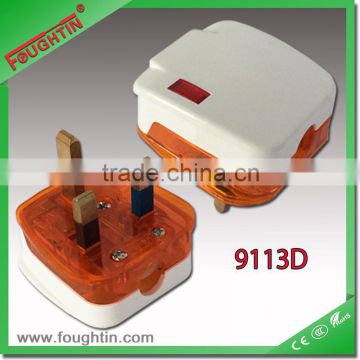 13A uk plug with fuse and light electric plug