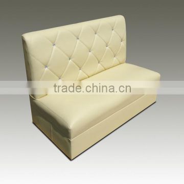 Custom made crystal button detail restaurant booth modern leather sofa seating