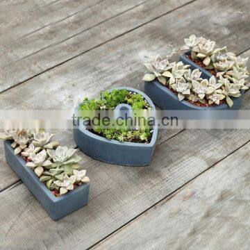 Romantic I Love You succulent plant decorative cement flower planters