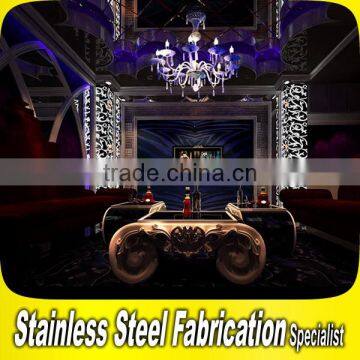 Luxurious Stainless Steel Interior KTV Wine Bar Counter Design