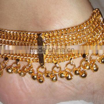 GOLD Tone chain ANKLET PAYAL foot bracelet