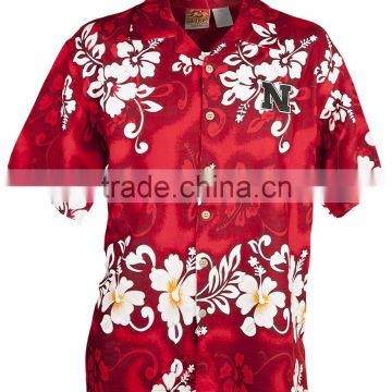 Top quality solid color hawaiian men shirts