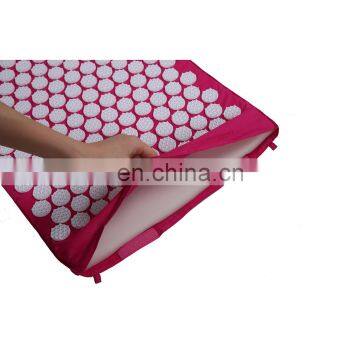 High Quality Natural Linen Coconut Fiber Plastic Spike Acupressure Mat and Pillow set