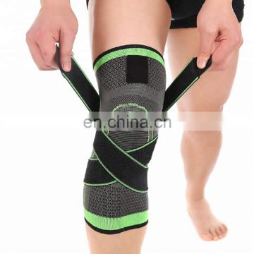 Elastic Ultra Flex Athletics Knitted Knee Compression Support Sleeve with Silicone Patella Ring Compression Knee Sleeve Brace
