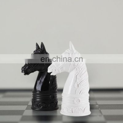 Nordic Black and White Ceramics Carved Abstract Horse Shape Ceramic Furnishing articles  Home Decoration