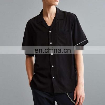 Korean Designer Pajamas Style Men Fashion Casual Loose Silk Short Sleeve Shirt
