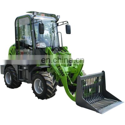 4WD mini compact front end loader ZL08 with 4 in 1 bucket for construction