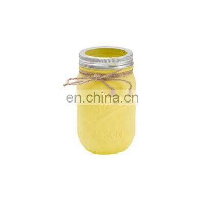 New Design Wholesale Wedding Home Decorative Creative Normal Size Round macaron Yellow Glass Pot Flower Vase