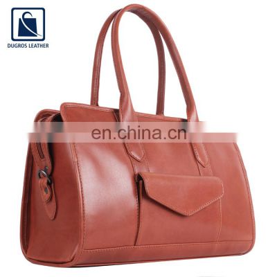 Zipper Closure Type Eye Catching Pattern Stylish Fashion Women Genuine Leather Handbag