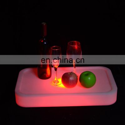 Champagne Wine Drinks Beer Bucket Modern Home LED Glowing Rgb Color Change Battery Control Square Led Illuminated Ice Bucket
