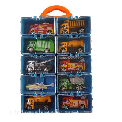 Diecast Metal Cars 10-pack 1:64 Scale Diecast Fire Rescue Construction Recycling Toy Model