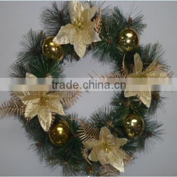 wholesale artificial bulk green christmas Wreath decoration Color and size can be customize Xmas wreath with no decorations