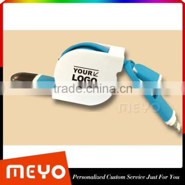 High quality strong 2 in 1 data line cable with customized logo