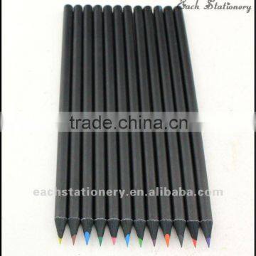 Hot Sales 7'' HB black wooden color drawing pencil with rubber top