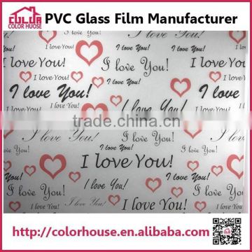 Eco-friendly waterproof pvc embossed frosted glass film