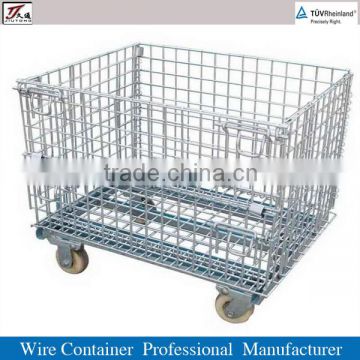 Foldable Wire Metal Storage Cage with Wheels