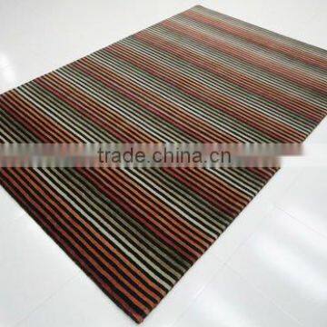 HAND woven Stripe color carpet