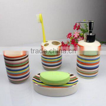 Colourful ceramic bathroom set