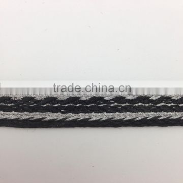 factory direct sale silver black national ribbon lace braid belt