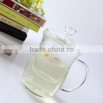 factory direct sale new design drinking glass cup with infuser and handle in cheap price