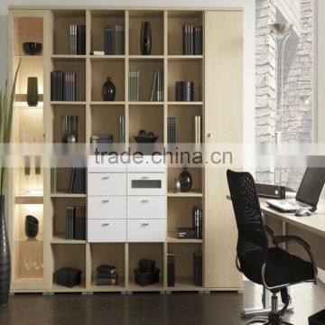 Modern Style Plywood Veneer Book Grid Cabinet