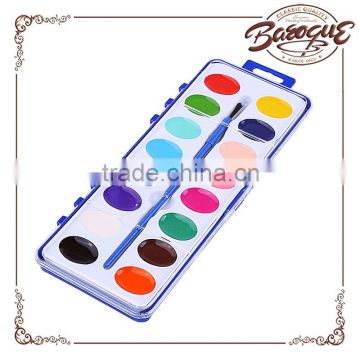 Artist paint manufacturers water color cake ,12pcs semi-dry watercolor cake in plastic box for painting