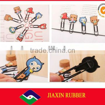 OEM cute promotional silicone plastic metal feather bookmark