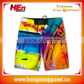 Hongen apparel full sublimation waterproof custom beach shorts beach wear