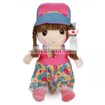 Pretty Pink Soft Plush Girl Doll Wholesale Custom Dress Up Cute