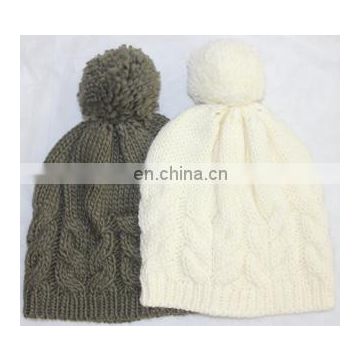 Custom 100%acrylic soild colour winter knit hat