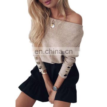 Ladies stylish no shoulder sweatshirts and blouses for 2020 summer