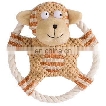 hot sale natural color empty body rope inside plush dog toy