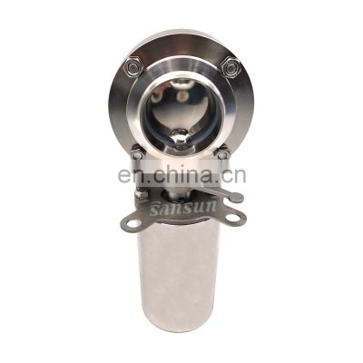 SS304/SS316L Hygienic Sanitary Stainless Steel Welded Butterfly Valve  With Pneumatic Actuator