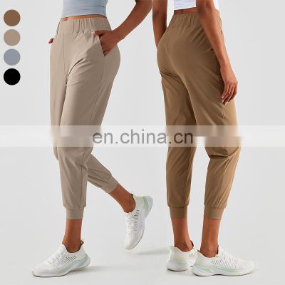 Customize Supplier Gym Yoga Sports Workout Active Pants Ladies Jogging Wear Outdoor Running Fitness Capris Trousers For Women