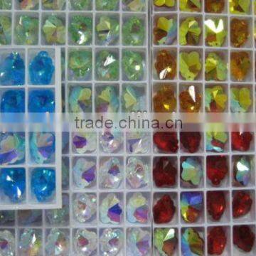 GLASS BEADS, 14MM CRYSTAL GLASS BEADS SOME WITH AB SOME WITHOUT AB RAINBOW