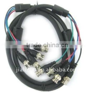 100ft/30m Double-Shielded 4BNC to 4BNC cctv cable with 2 Ferrites