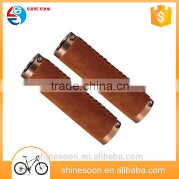 New fahion bike parts handlebar bicycle leather handle bar grips