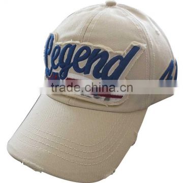destroyed washing embroidery sport cap