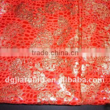 100% polyester cherry glitter printed fabric
