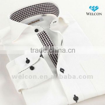 100% cotton stylish design long sleeve business dress fashion white shirt men