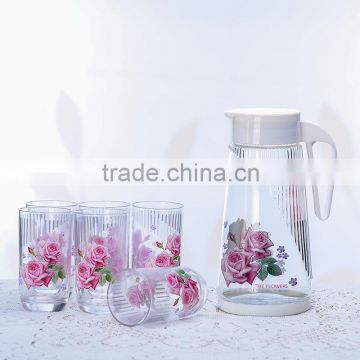 glass water drinkware juice jug set