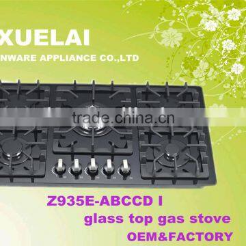 2013 Model Glass Panel 5 Burner Gas Stove Z935E-ABCCD