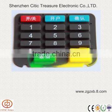 Non-Toxic silicone rubber keyboard for cash register