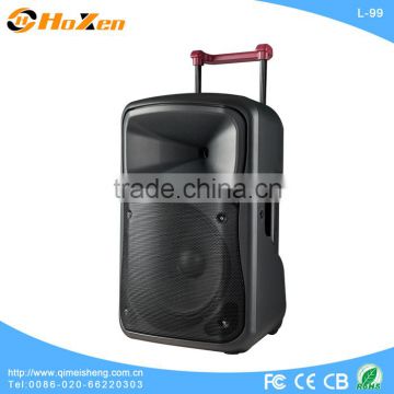 2014 new active 10 inch plastic speaker with USB/SD/FM/Wireless Mic/Remote Control/Battery L-99