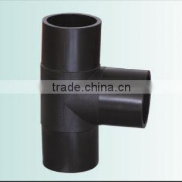 Anti-corrosion black HDPE pipe fitting for water supply equal tee (Butt fusion)