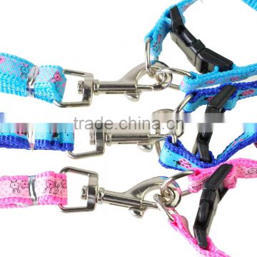 Adjustable Pet Cat Kitten Belt Nylon Lead Leash Halter Rope Collar Harness Clasp