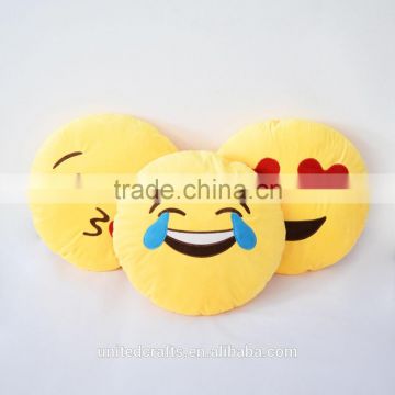 Soft Emoji Emoticon Yellow Round Cushion Pillow Toy Cute Face Pillow Cushion